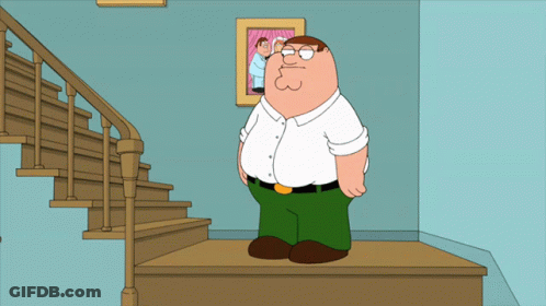Peter Griffin Standing On Stairs GIF