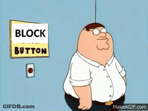 Peter Griffin Stands In Front Of A Block Button GIF
