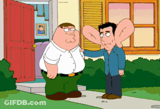 Peter Griffin Talking To Man With Large Ears GIF