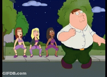 Peter Griffin Walking Down Street With Three Women GIF