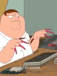Peter Griffin With Long Nails And Keyboard GIF