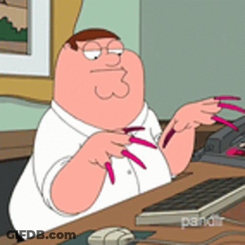 Peter Griffin With Long Pink Nails GIF