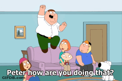 Peter How Are You Doing That Is The Question Being Asked In This Family Guy Cartoon GIF