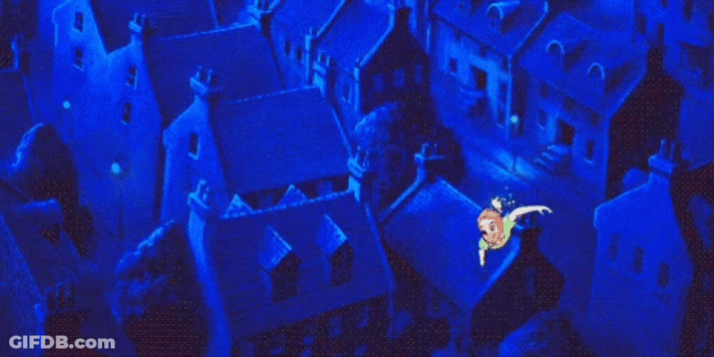 Peter Pan And Tinker Bell Flying GIF