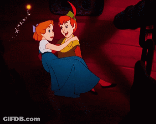 Peter Pan And Wendy Flying Cartoon GIF
