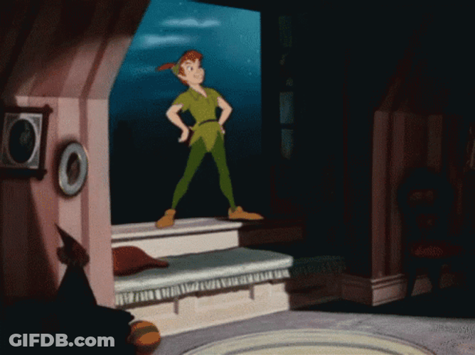 Peter Pan Animated Movie Waving Hello GIF