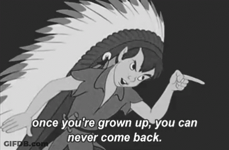 Peter Pan Black And White Movie Quote GIF