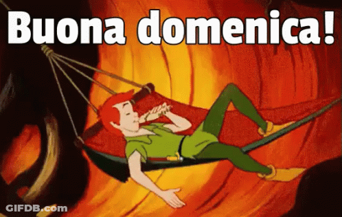 Peter Pan Is Laying In A Hammock And Drinking From A Bottle GIF