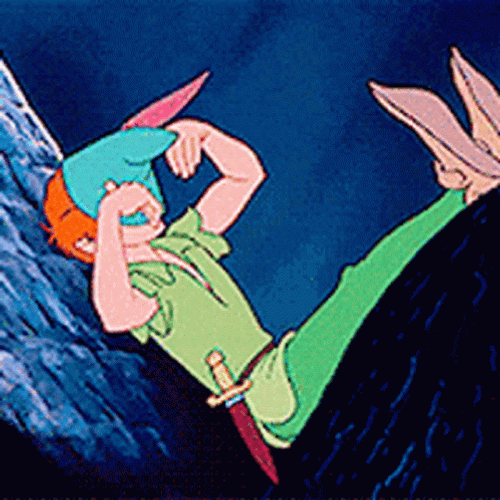 Peter Pan Resting 1953 Animated Movie GIF