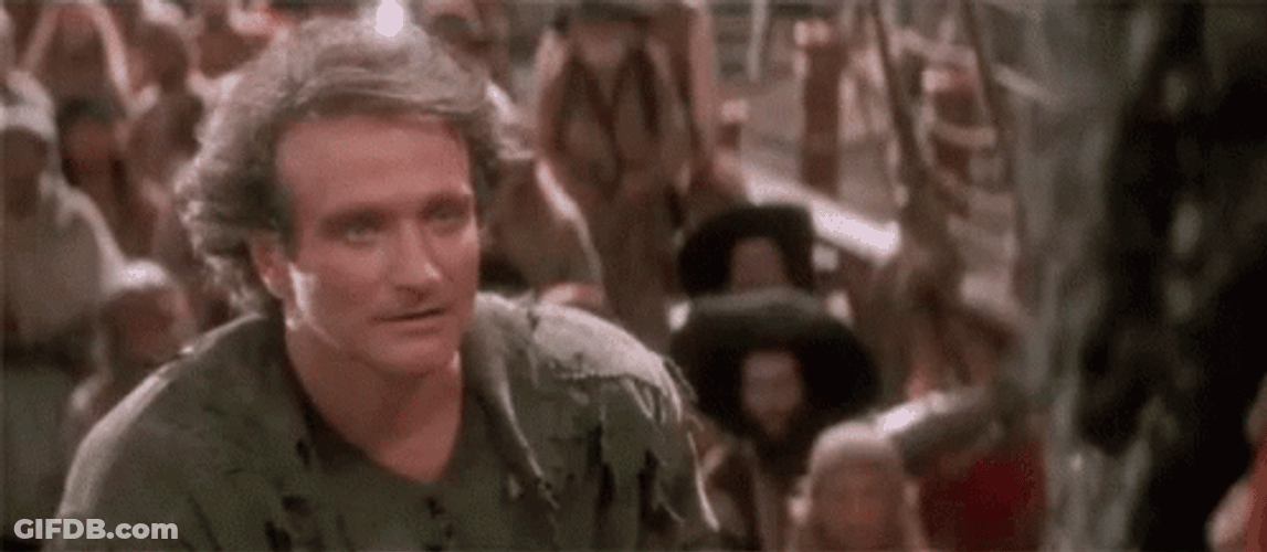 Peter Pan Scared Robin Williams Captain Hook GIF