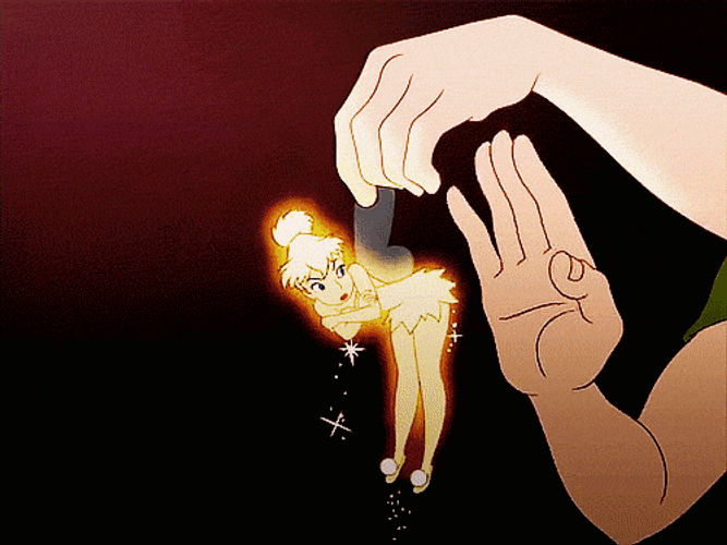 Peter Pan Tapping Tinkerbell GIF