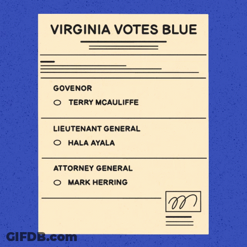 Petersburg County Votes Blue Sign In Grassy Field GIF