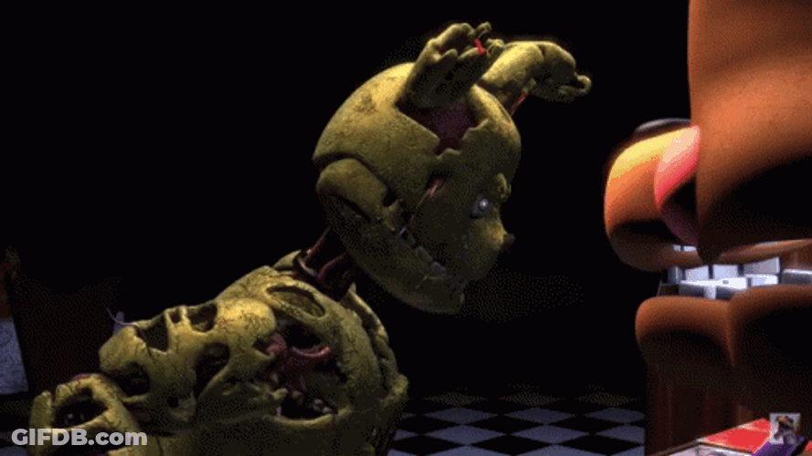 Petrifying Springtrap Looking Back Slowly GIF