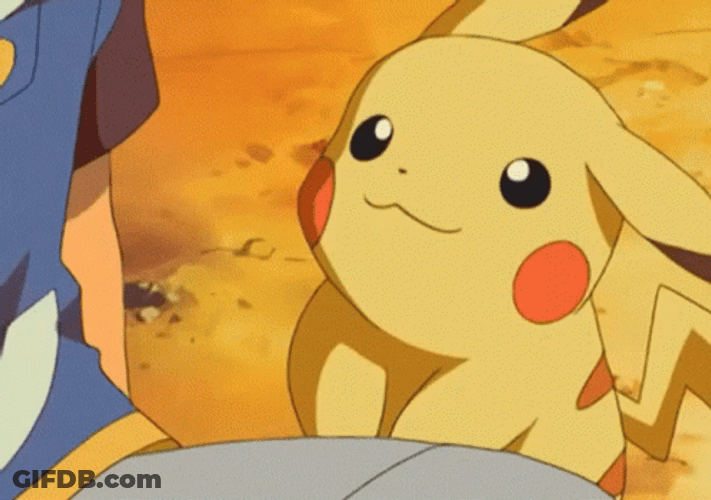Petting Adorable Pikachu GIF