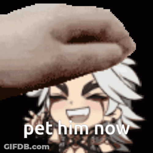 Petting Arataki Itto Genshin Impact GIF