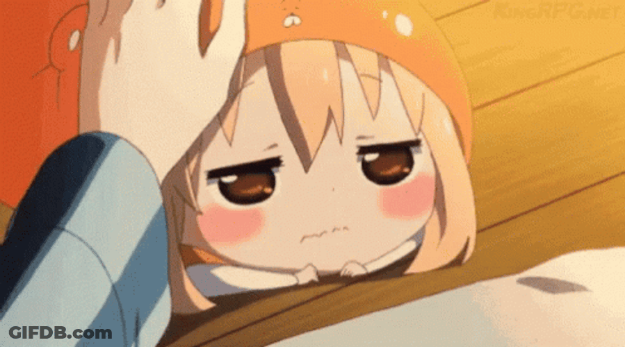 Petting Cute Little Umaru GIF