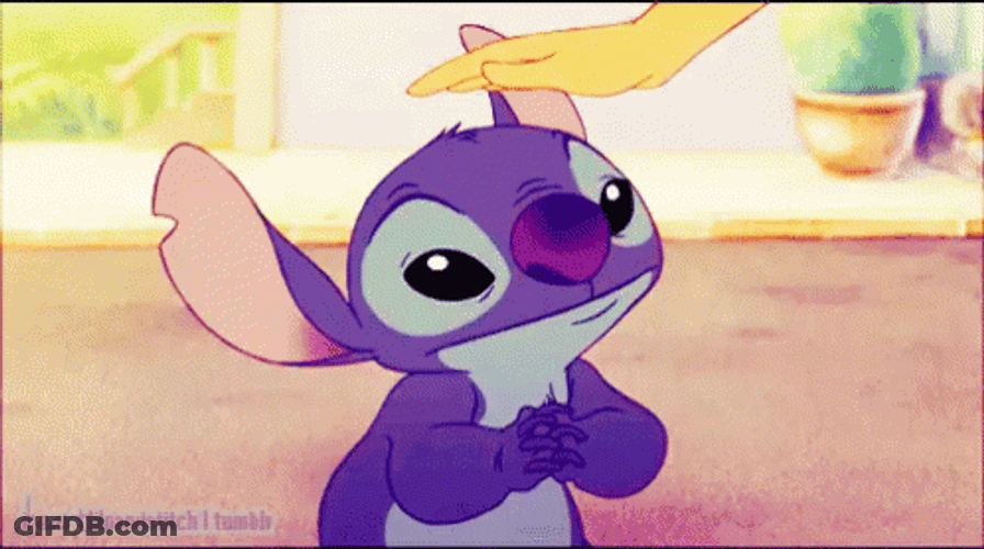 Petting Good Girl Stitch GIF