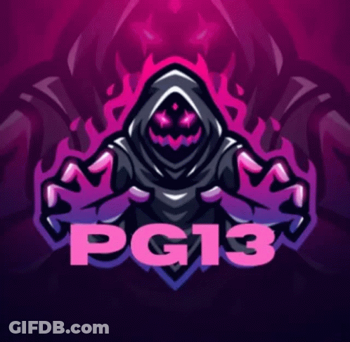 PG13 Logo With Hooded Figure GIF