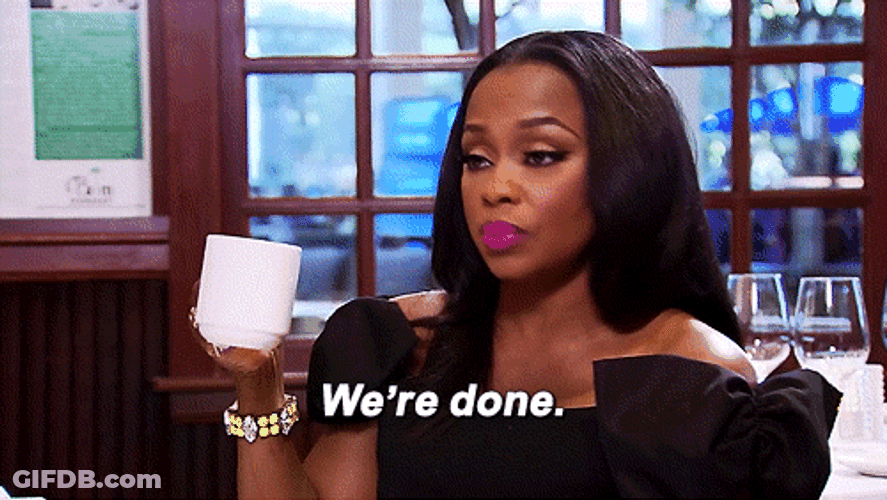 Phaedra Drinking From Mug Were Done GIF