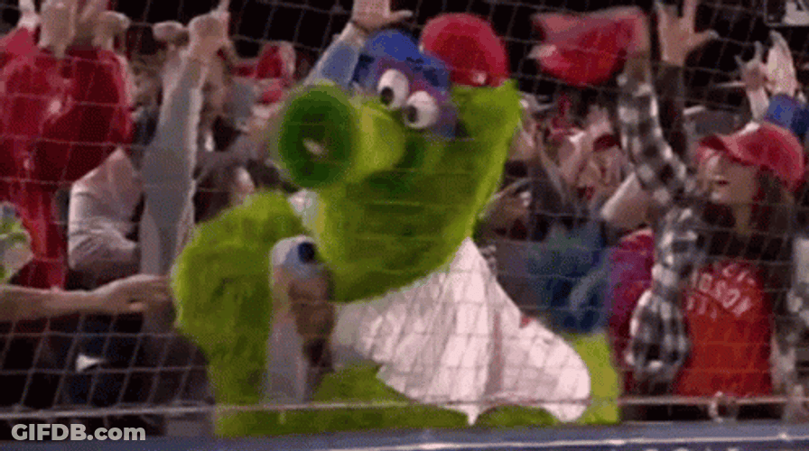 Phanatic Mascot Hugging A Kid In Audience GIF