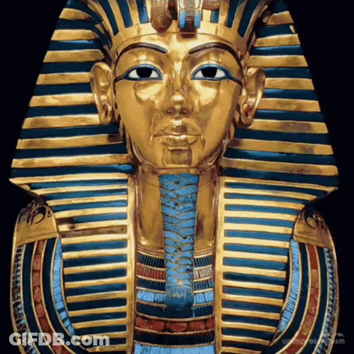 Pharaoh Face Statue On Screen GIF