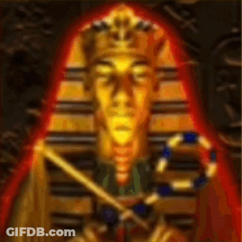 Pharaoh Holding Snake GIF