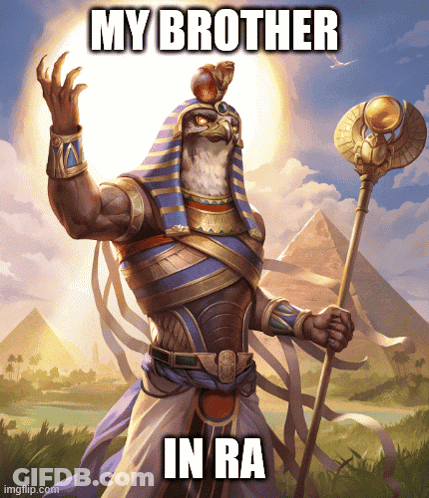Pharaoh Painting Saying My Brother In Ra GIF