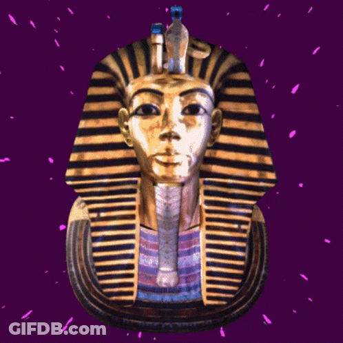 Pharaoh's Head Statue Purple Background GIF