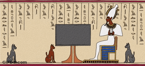 Pharaoh Sitting In Front Of TV Screen GIF