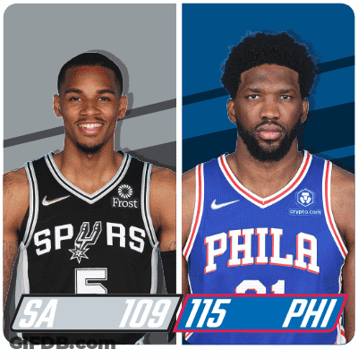Philadelphia 76Ers And Spurs Basketball Players GIF