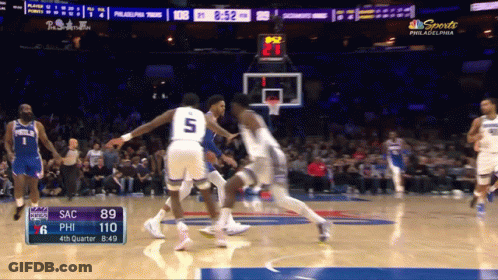 Philadelphia 76Ers And Wizards Basketball Game GIF
