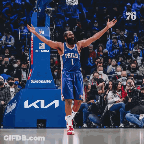 Philadelphia 76Ers Player Celebrates GIF