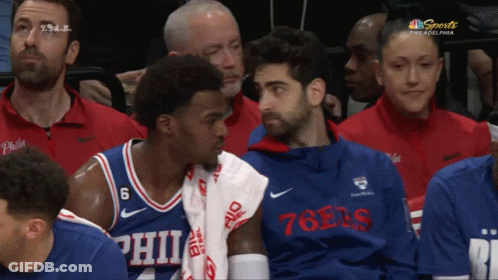 Philadelphia 76Ers Player Sitting In Stands GIF