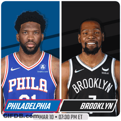 Philadelphia And Brooklyn Are Playing A Game On Mar 10 At 7:30 Pm Et GIF