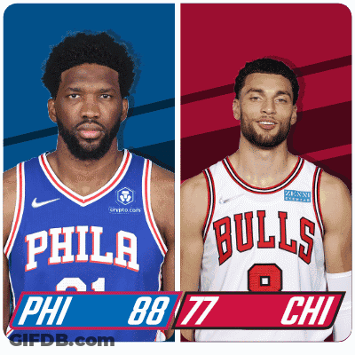 Philadelphia And Chicago Bulls Basketball Players GIF
