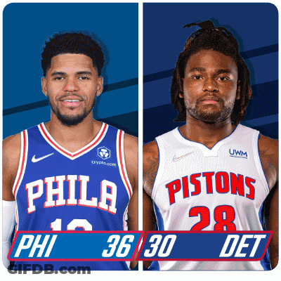 Philadelphia And Detroit Pistons Basketball Players GIF