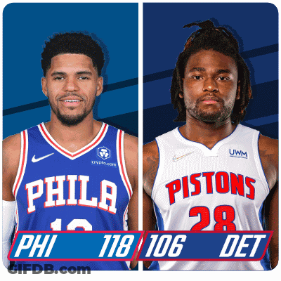 Philadelphia And Pistons Basketball Players GIF