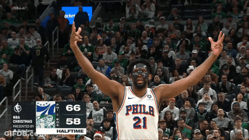 Philadelphia Basketball Player Celebrates GIF