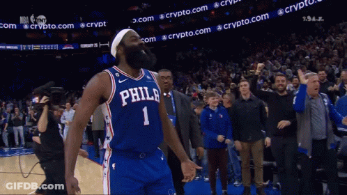 Philadelphia Basketball Player Celebrating With Fans GIF