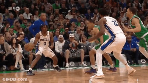 Philadelphia Basketball Player Dribbling GIF