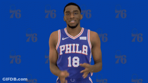 Philadelphia Basketball Player In Purple Jersey GIF