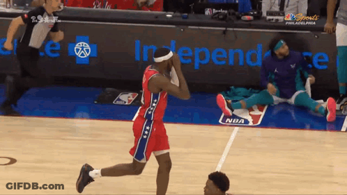 Philadelphia Basketball Player Kneeling GIF