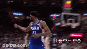 Philadelphia Basketball Player Number 21 Running GIF