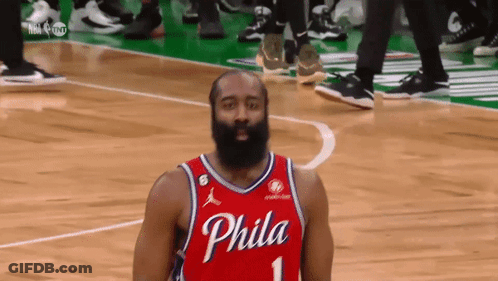 Philadelphia Basketball Player With Beard In Red Jersey GIF