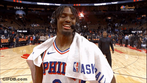 Philadelphia Basketball Player With White Towel GIF