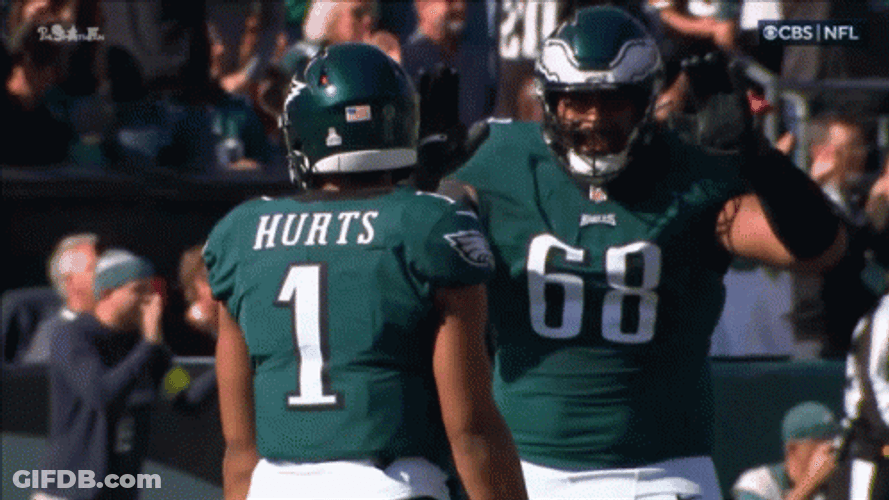 Philadelphia Eagles Jordan Mailata Bow GIF