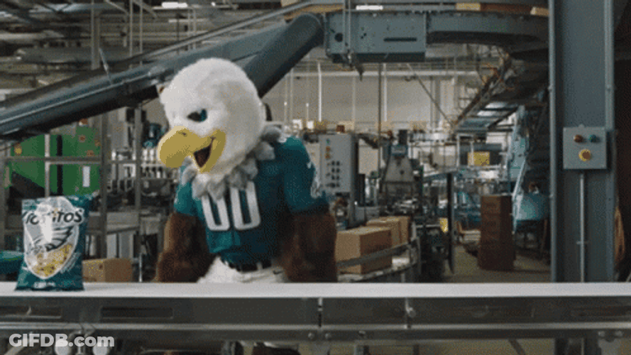 Philadelphia Eagles Mascot Tostitos Ads GIF