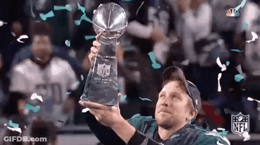 Philadelphia Eagles Nick Foles Lifting Trophy GIF