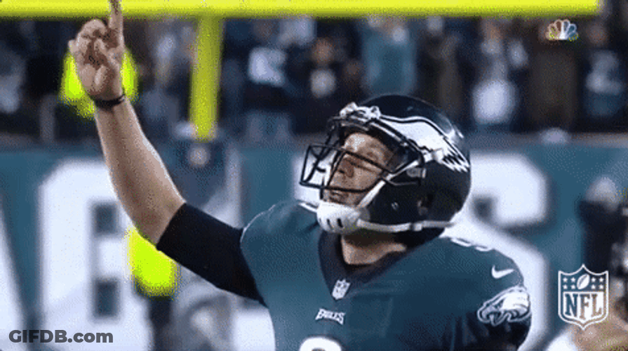 Philadelphia Eagles Nick Foles Pointing Upward GIF