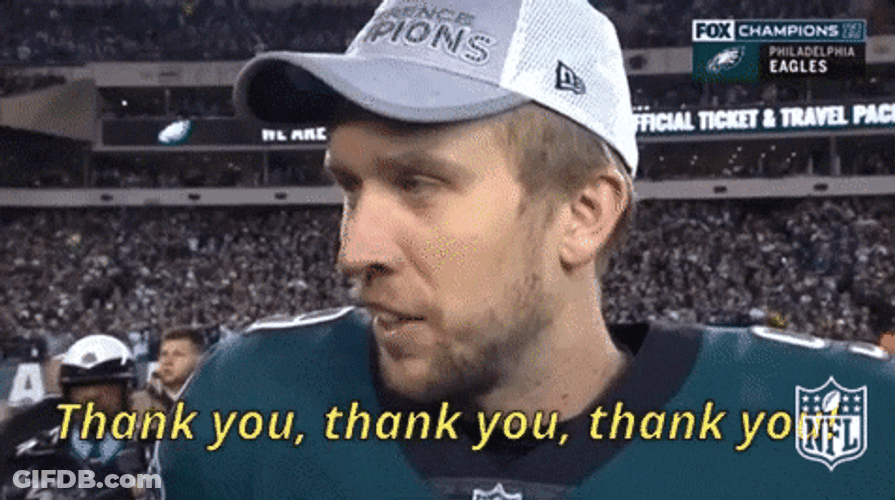 Philadelphia Eagles Nick Foles Saying Thank You GIF